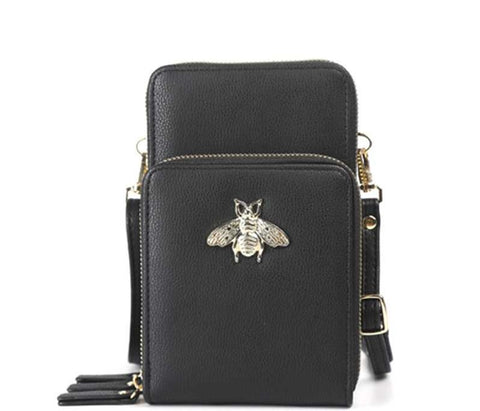 Malibu Skye Women Stylish Modern Bee Messenger Crossbody Bag Grey