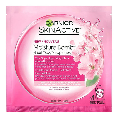 Garnier SkinActive Glow Boosting Super Hydrating Sheet Mask 1.08 FL OZ