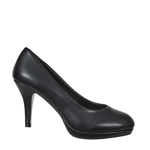 Pierre Dumas Tango-1 Women Slip On Round Toe Heel Shoe Black-MT/SHW