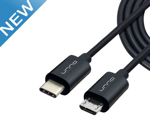Unno Tekno Cable Type-C To Micro USB 1.5m/5ft Black