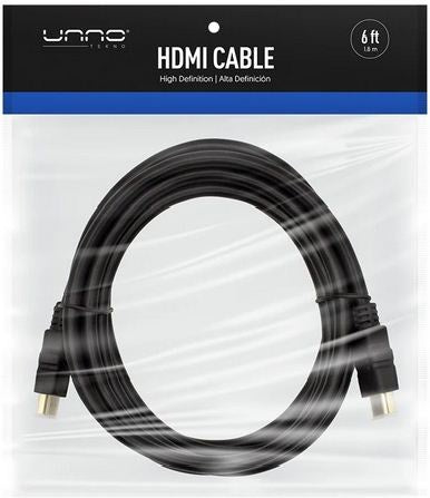 Unno Tekno Cable HDMI 1.8m/6ft Black (CB4106BK)