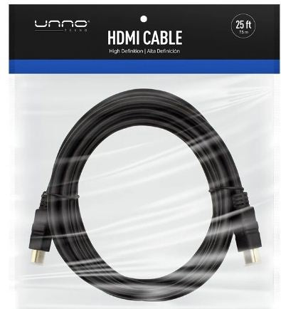 Unno Tekno Cable HDMI 7.5m/25ft Black