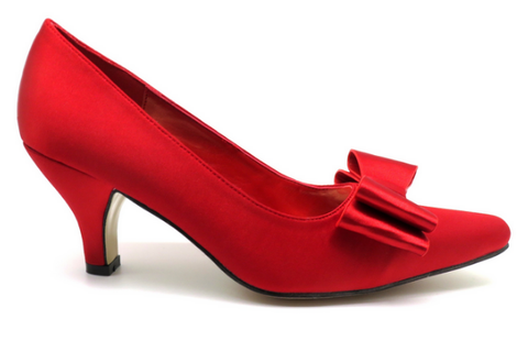 Valenti Franco Rally-7 Women Slip On Pointy Toe Heel Shoe Red-SHG