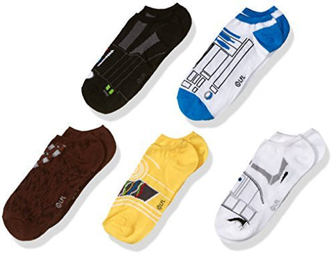Disney Boys' Star Wars 5 Pack No Show Socks ,Assorted