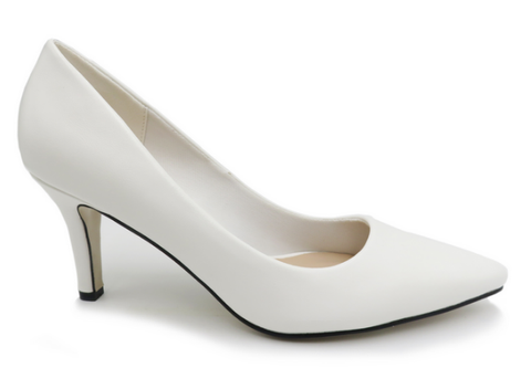 Pierre Dumas Bloom-1 Women Pointy Toe Heel Shoe White-SHG