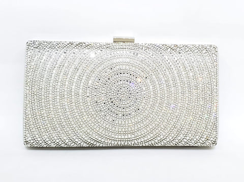 Unni Women Fashion Evening Rhinestone Clutch Silver