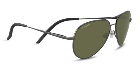 Serengeti 8554 Men Carrara Small Shiny Gunmetal Polarized Sunglass