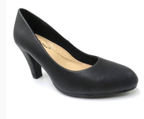 Pierre Dumas Cozy-2 Women Slip On Round Toe Fudge Heel Shoe Black