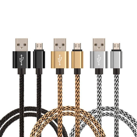 Nylon Braided Micro USB 10 Feet Cable For Galaxy S4 S6 S7 Edge