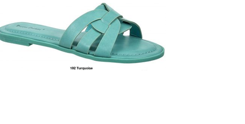 Pierre Dumas Babbie-17 Women Open Toe Slipper Turquoise-SHG