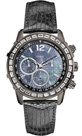 Guess U0017L3-Women Black Crystal Glitz Chronograph Watch-GL