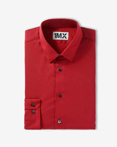 Express 9454 Men Fitted Longsleeve Shirt Red-GL