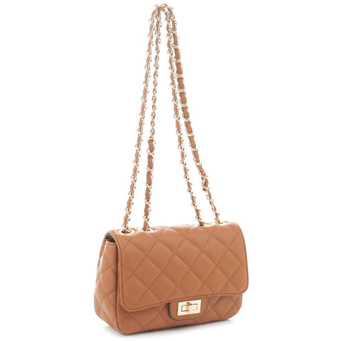 Isabelle HL19462 Women Quilted Classic Mini Shoulder Bag Brown