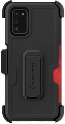 Ghostek Ironarmor 3 Galaxy A03s Case with Belt Clip Kickstand and Credit Card Holder Black