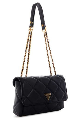 Guess QB767921 Women Cessily Quilted Convertible Crossbody Black