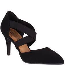 City Classified Neal-S Women Pointy Toe Strap Up Heel Shoe Black