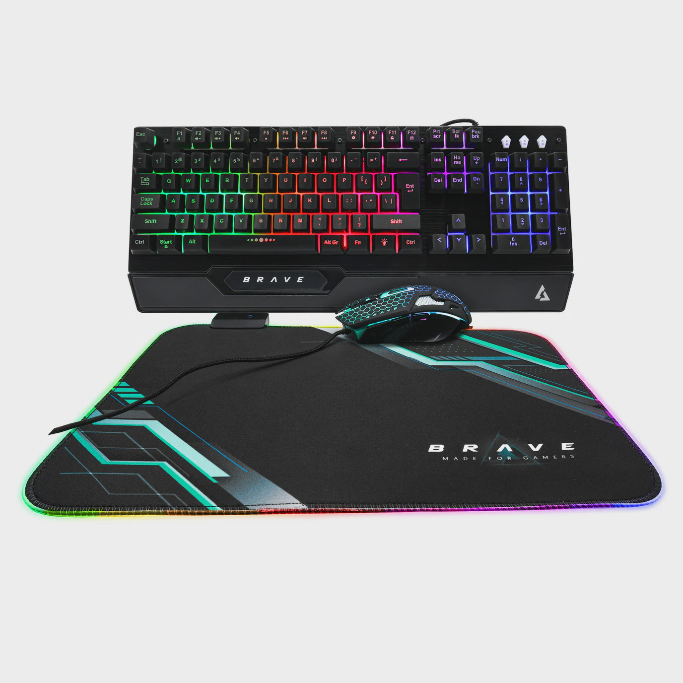 Unno Tekno Brave BRV84-Keyboard, Mouse & Mouse Pad Combo for Gaming (KB6784BK)