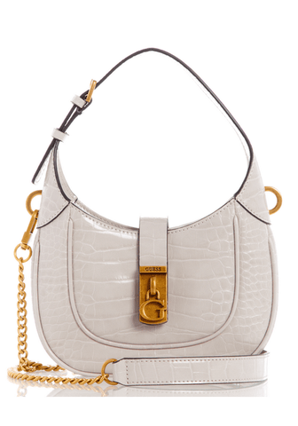 Guess CB840977 Women Maimie Croc Mini Hobo Bag Stone