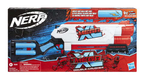 Nerf Mega XL Double Crusher Blaster, 4 Mega XL Whistler Darts