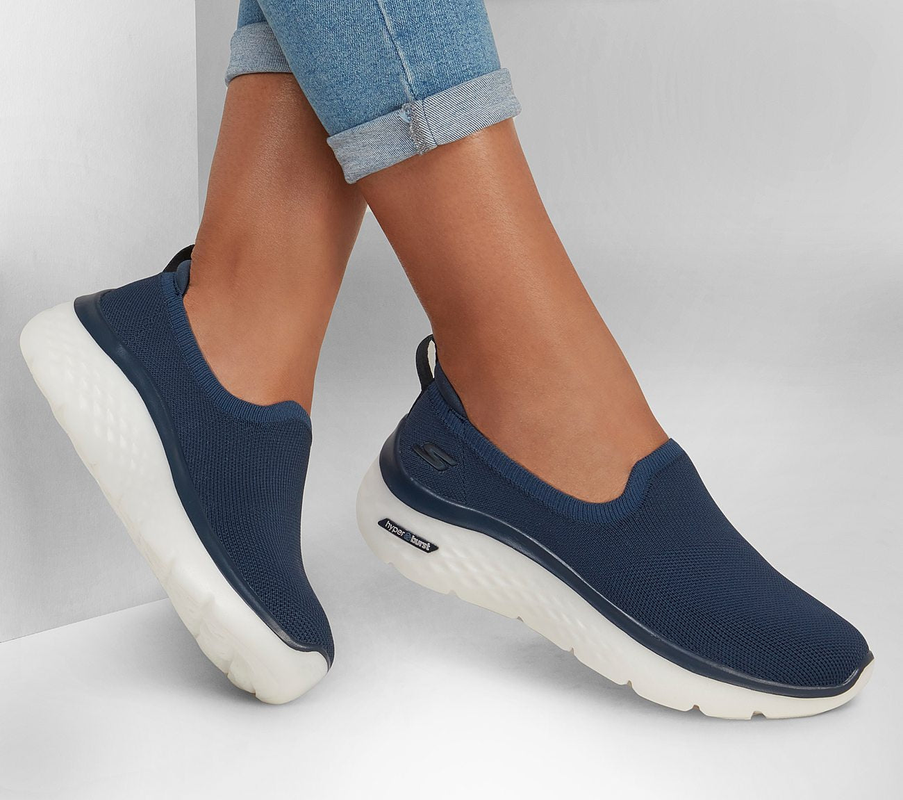 Skechers Women's GoWalk Hyper Burst-Grand Smile  Blue-Navy