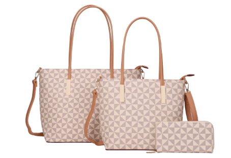 Classic Fashion Women 3 In 1 Handbag Set Taupe