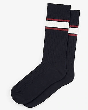 Express 04821456 Men Triple Stripe Dress Socks Navy