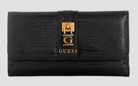 GUESS Ginevra Textured Clutch Wallet-Black