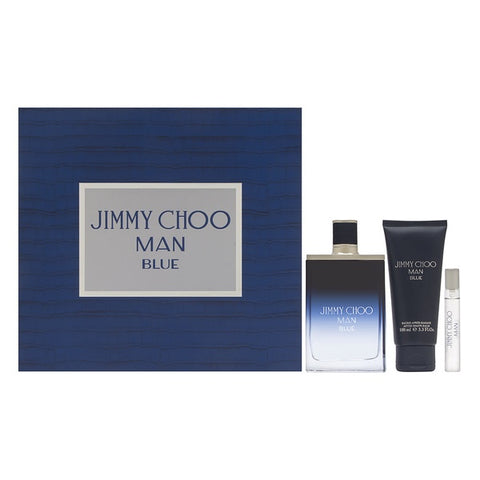 Jimmy Choo Man Blue For Men Eau de Toilette 3 Piece Gift Set 100ml