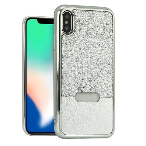 WOW Wireless iPhone X Motomo Brilliants Silver Silicone Cases