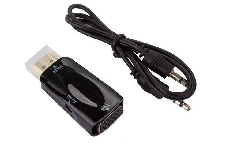 HDMI To VGA Male 3.5mm Jack Audio Cable Video Converter Adapter/Black