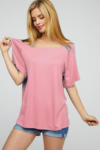 Bibi Loose Fit knit Raglan Top Blush-MT/SHG