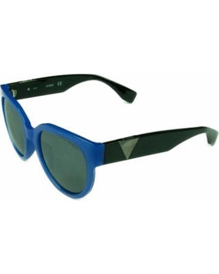 Guess Women GU7439 90A Shiny Blue/Black with Smoke Lens Sunglass