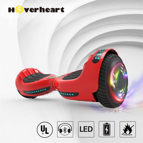 Hoverstar Flash Wheel Hover board 6.5 In. Bluetooth Speaker with LED Light Self Balancing Wheel Electric Scooter , Chrome Red