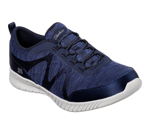 Skechers 23659/NVY Women Wave-Lite Fleeting Sneaker Navy-SHG