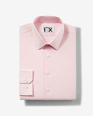 Express 00302151 Men Extra Slim Fit 1MX Longsleeve Shirt Baby Pink-SHG