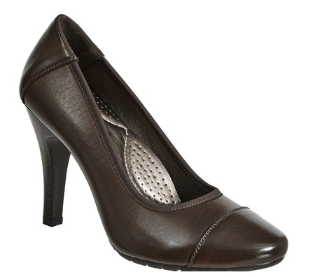 Pierre Dumas Classy-1 Women Slip On Round Toe Heel Shoe Brown-MT/SHG