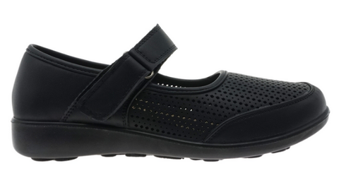 Pierre Dumas Ease-2 Girls School Shoes Overstrap Paste Black