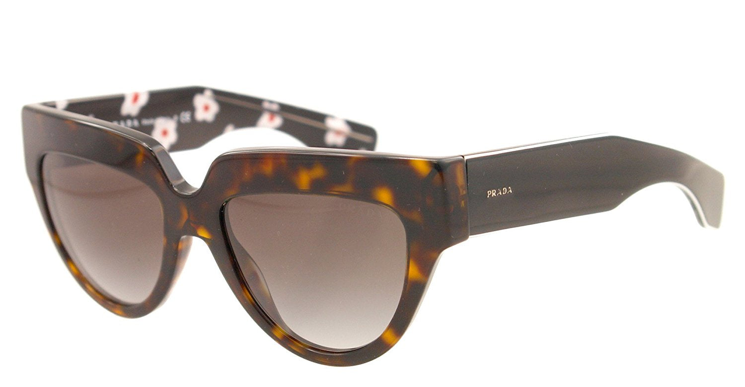 Prada SPR 29P 2AU-0A7-Women Sunglass Tortoise/Black/White/Flower-GL