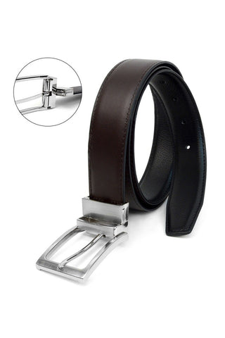 Umo Lorenzo Men Reversible 2-In-1 Genuine Leather Black/Brown Belt-GL/SHG