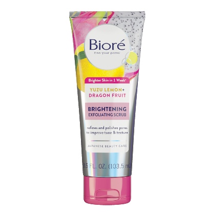 Biore Yuzu Lemon +Dragon Fruit  Brightening Exfoliator  3.5 FL OZ