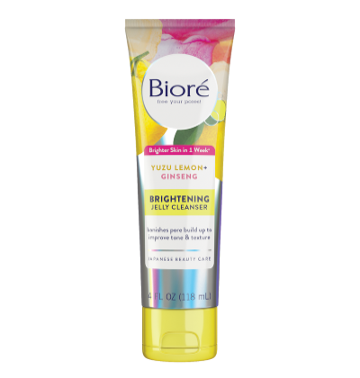 Biore Yuzu Lemon Ginseng Brightening Jelly Cleanser 4 FL OZ