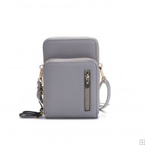 La Terre N1296 Women Hipster Cellphone Wallet Crossbody Bag Grey