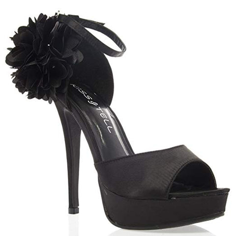 Kiss & Tell Yamila-14 Women Open Toe High Heel Stiletto Platform Pump Black-SHW/SHF
