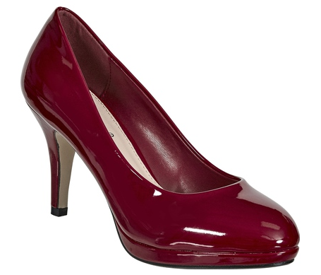 Pierre Dumas Tango-1 Women Slip On Round Toe Heel Shoe Red Pat-SHG/SHW