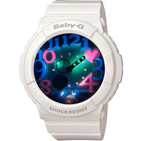 Baby-G BGA-131-Women Neon Illuminator Watch White-GL