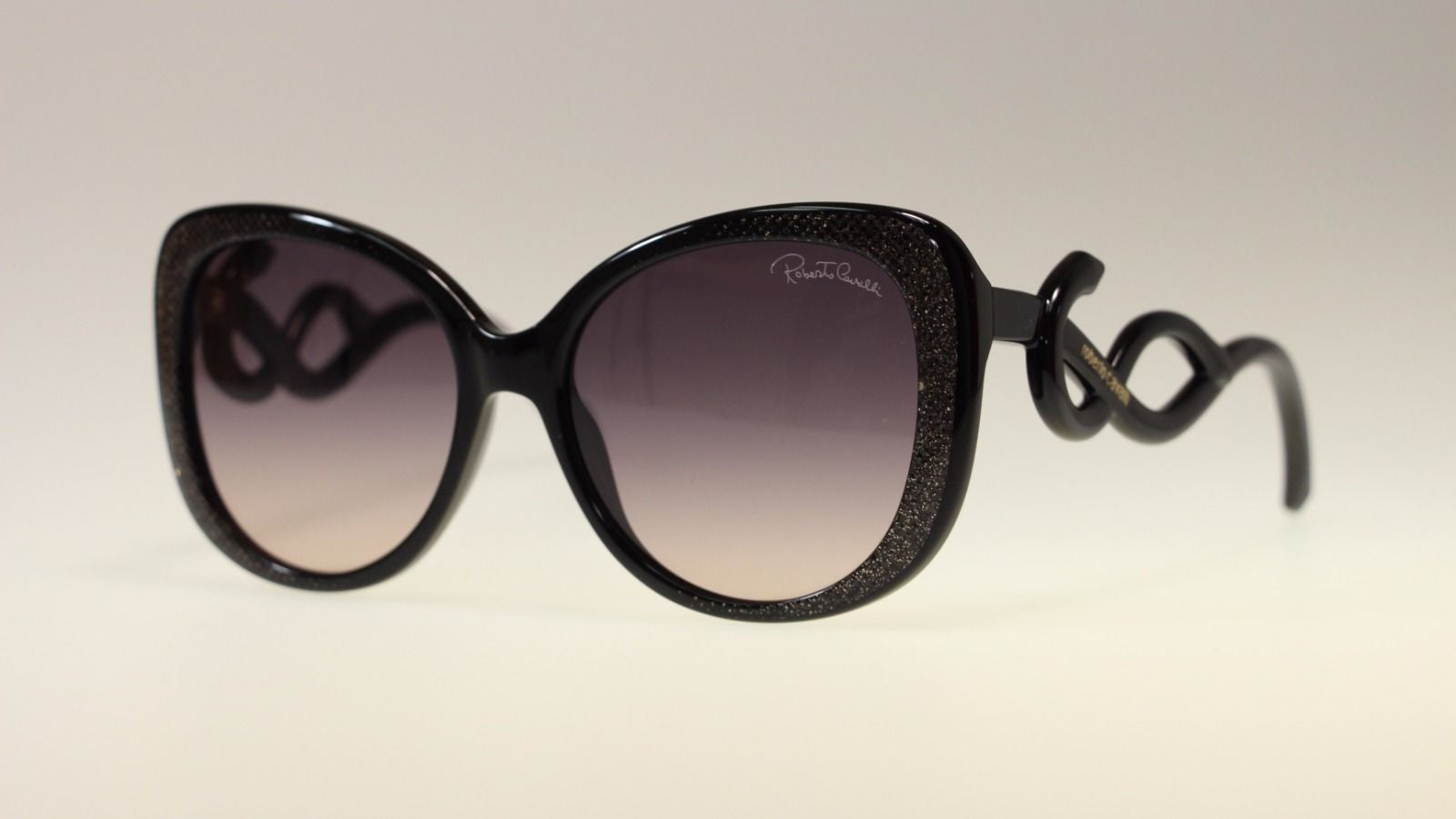 Roberto Cavalli Mintaka 911S-05B Women Sunglass Shiny Black /Grey Gradient-GL