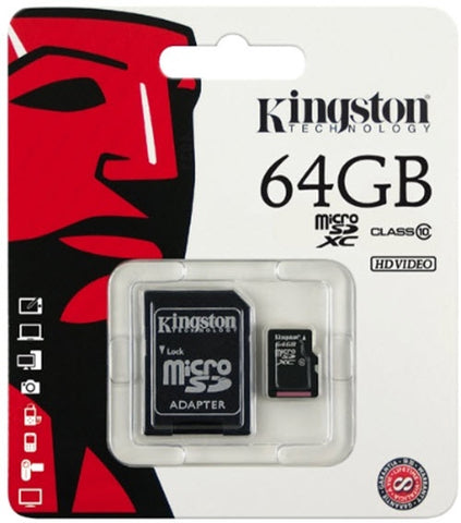 Kingston 64GB Micro SD Card (SDHC) +Adapter