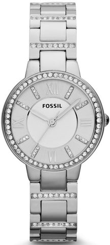 Fossil ES3282 Women Virginia Silver Tone Watch