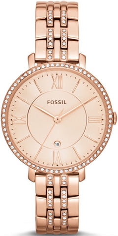 Fossil ES3546 Women Jacqueline Rose Gold Metal Bracelet Watch-GL