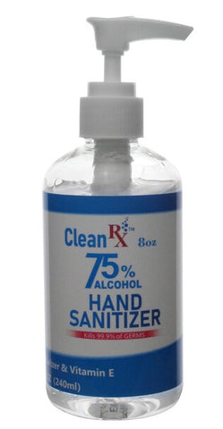 Clean Rx 75% Alc Hand Sanitizer 8oz Pump Bottle